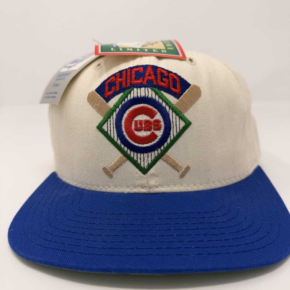 Vintage 1991 Chicago Cubs Snapback Hat The Game Cream Blue NWT Limited‎ - Picture 2 of 16